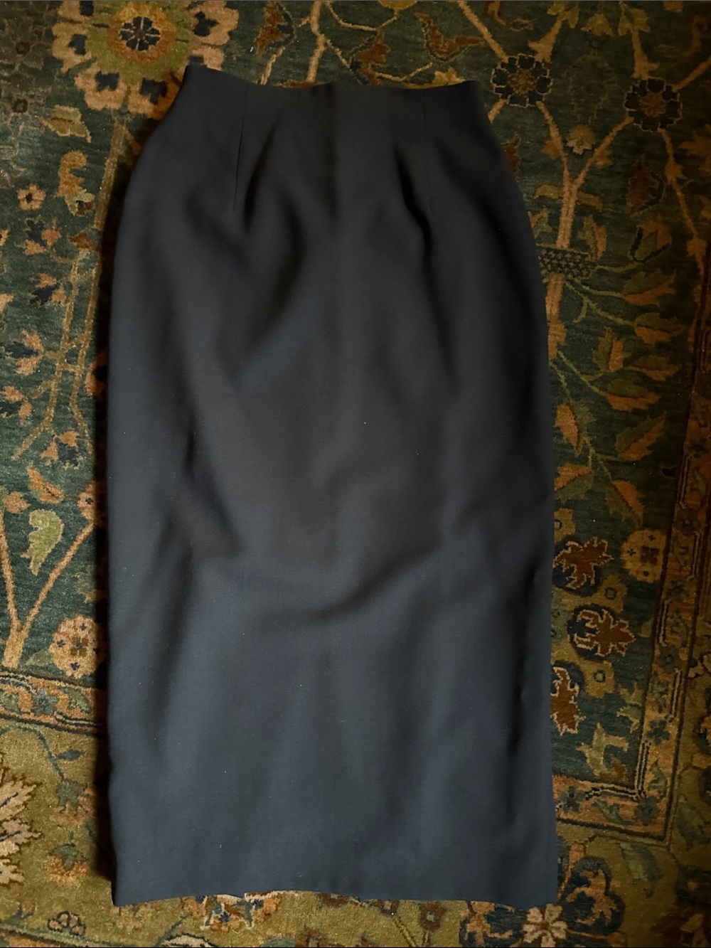 New & Vintage Midi Navy Blue Pencil Skirt